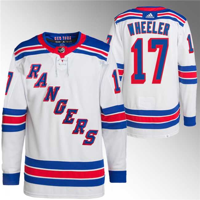 Mens New York Rangers #17 Blake Wheeler White Stitched Jersey